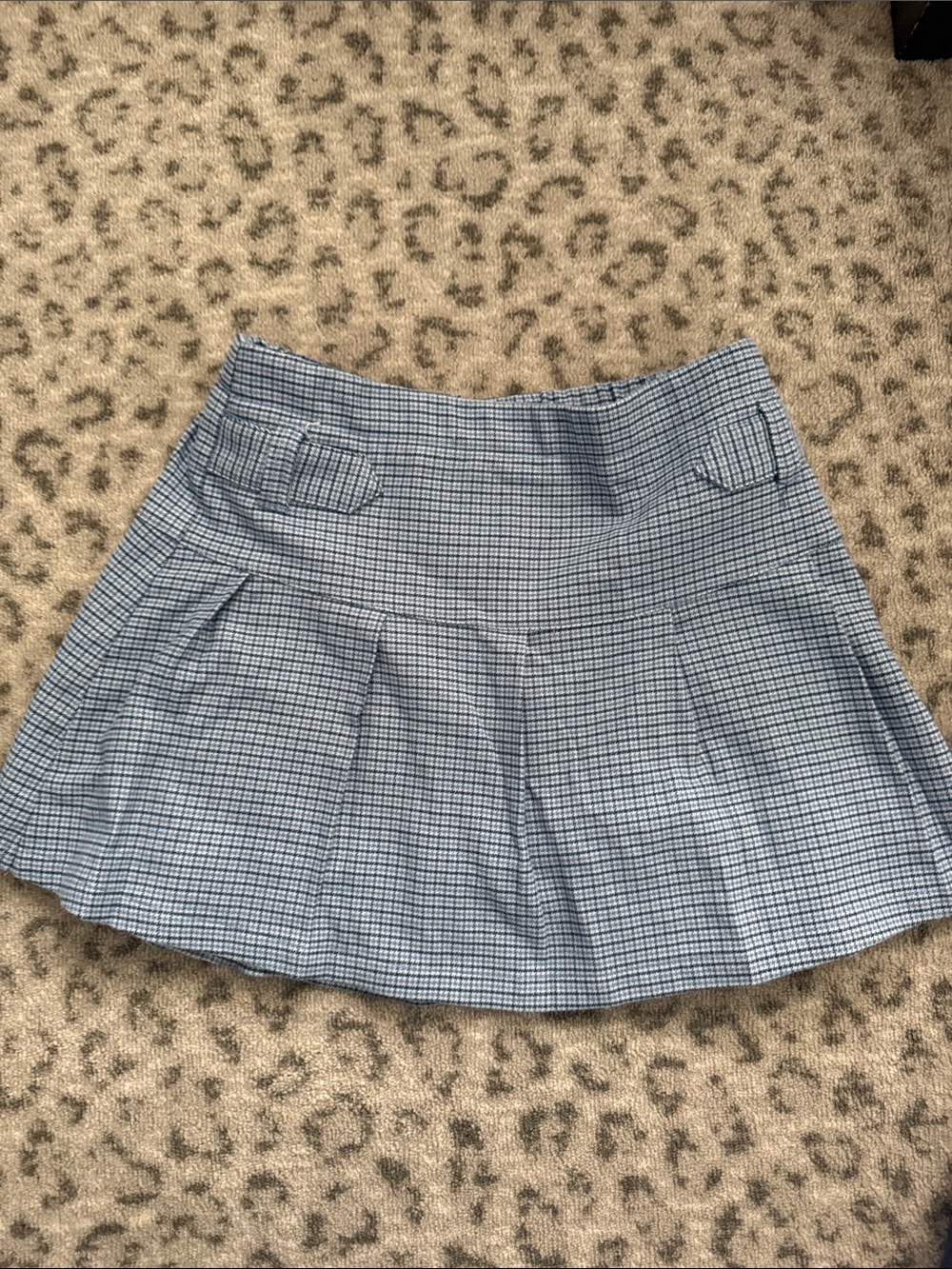 abercrombie kids Blue Plaid Pleated Mini Skirt